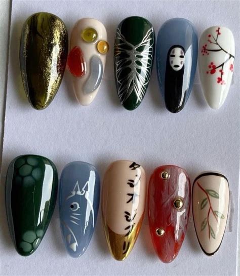 Studio Ghibli Inspired Nails Stylish Nails Gel Nails Nail Designs