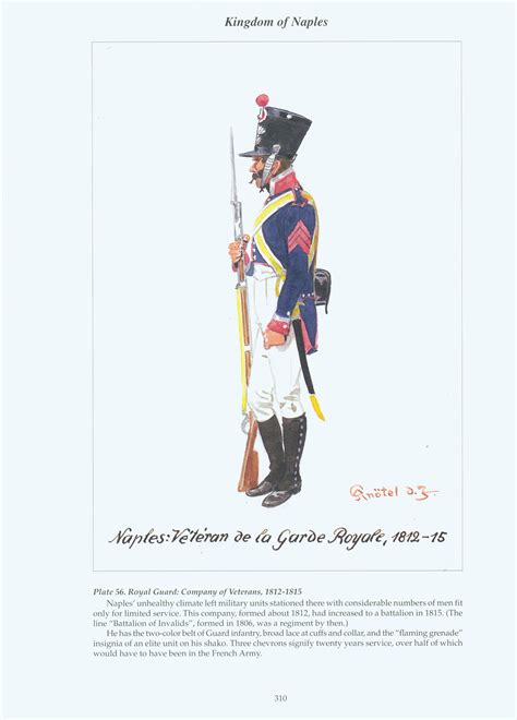 Kingdom Of Naples Plate 56 Royal Guard Company Of Veterans 1812