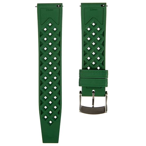 Calypso Tropical Style Fkm Rubber Strap Quick Release Green 2422 Strapseeker