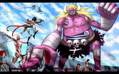 Oars vs Titans | One Piece x SnK