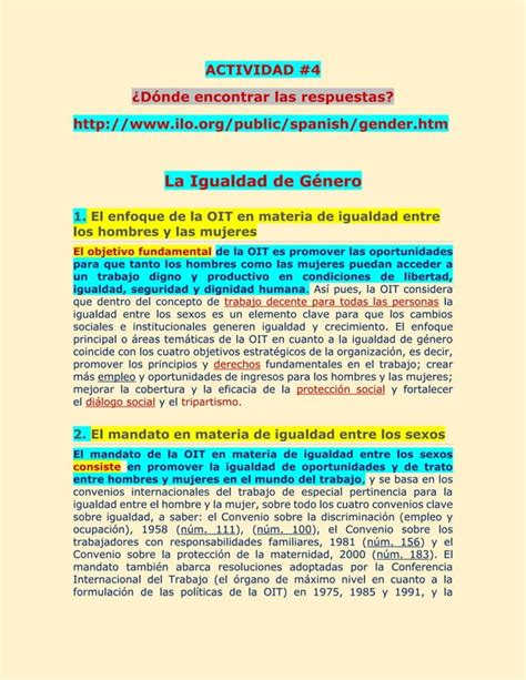 Igualdad De G Nero Oit Objetivos Y Pol Ticas Para Promover