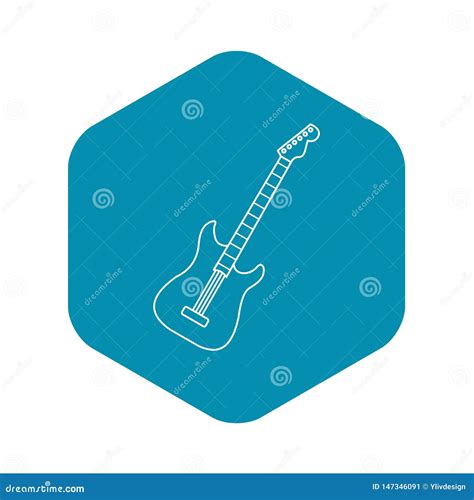 Icono De La Guitarra Ac Stica Estilo Del Esquema Ilustraci N Del