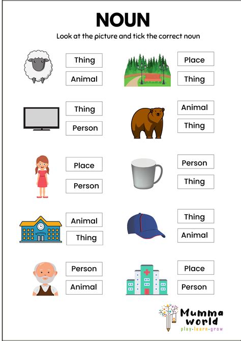 Nouns Worksheet For Grade 1