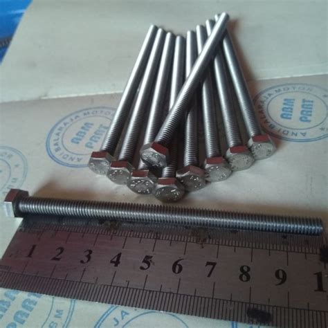 Jual Baut Stainless Hex Bolt Ukuran M12 X 100 Atau Baut 17 Panjang 10cm