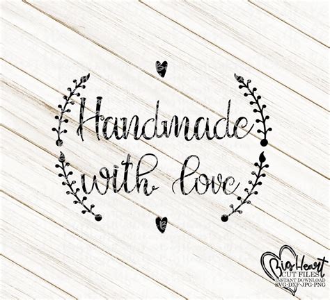 Handmade With Love Svg Png Dxf Handmade Stamp Design Etsy