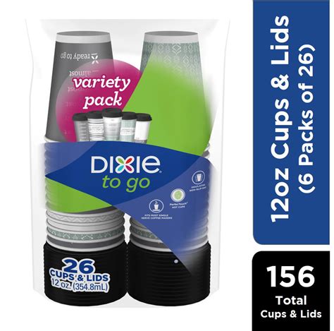 Dixie To Go Paper Hot Cups W Lids Oz Count Walmart
