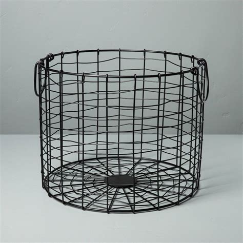 Large Round Wire Storage Basket With Handles Black Hearth Hand