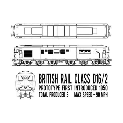 British Rail Class D16 2 Prototype Diesel Locomotive Train Blueprint Diagrams T British