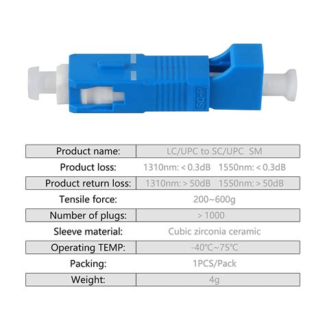 Fc 3 Pack Singlemode Sc Upc Male To Lc Upc Female Adapter Fiber Optic Connector Ftth Adaptor