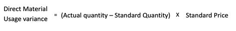 Direct Material Usage Variance Formula Example Accountinguide