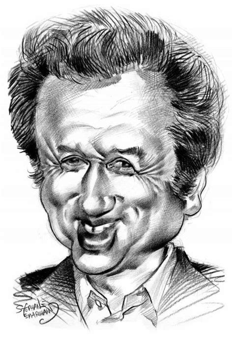 Caricature de Michel Drucker personnalité française Dessin au crayon