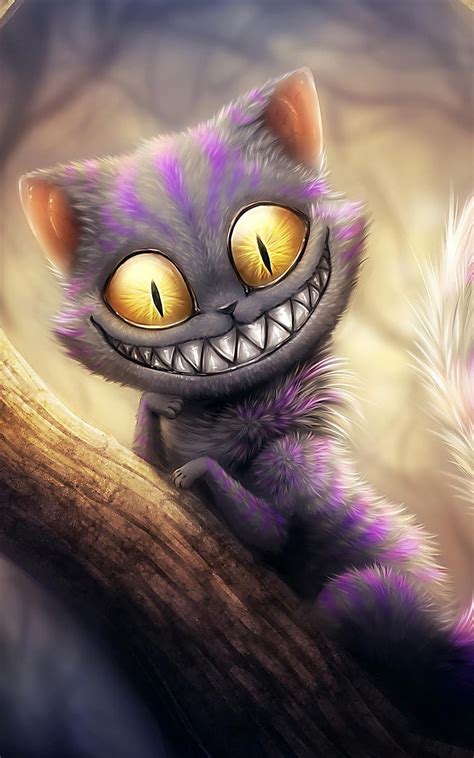 Ilustración divertida del gato de Cheshire Androide ojo de gato