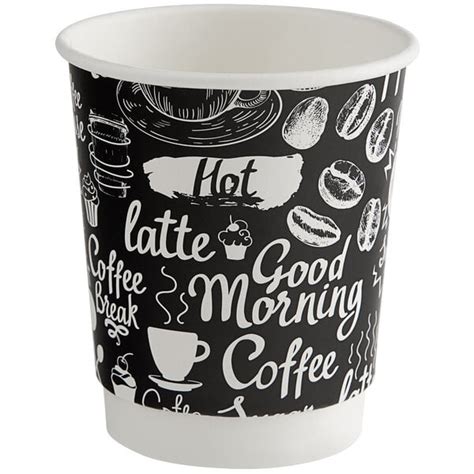 Choice 8 Oz Tall Coffee Break Print Smooth Double Wall Paper Hot Cup 500 Case