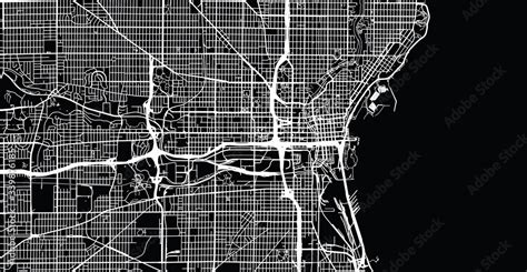 Urban vector city map of Milwaukee, Wisconsin, United States of America ...