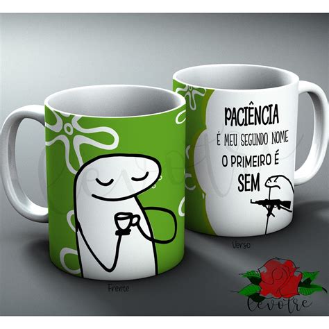 Caneca Personalizada Flork Meme Paciência Presente Amigo Amiga Xícara Divertida Humor Engraçada