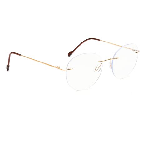 Round Rimless Blue Light Glasses Prescription Reading Glasses Frameless ...