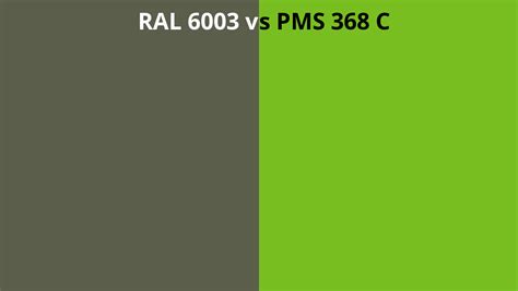 Ral 6003 Vs Pms 368 C Ral Colour Chart Uk