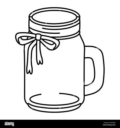 Mason Jar Bottle Cartoon Vector Illustration Graphic Design Stock