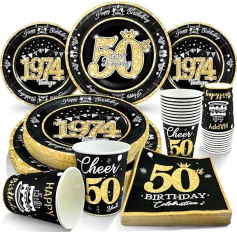 50th Birthday Party Supplies Cheers And Beers Tableware Set