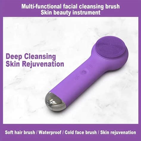 electric facial cleansing brush heated silicone whitening cleanser