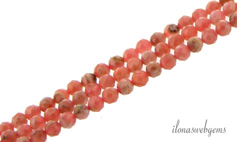 Rhodochrosiet Kralen Facet Ca 3mm Ilona S Silver Gemstones