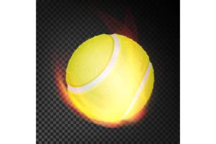 Tennis Ball In Fire Vector Realistic Graphic By Pikepicture Creative