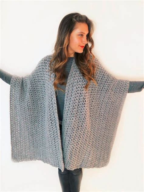 Ruana Capa Poncho Abrigo Cardigan Wrap Boho Tejido Crochet Ruana