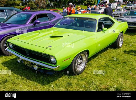 Lime Green Vintage 1970 Plymouth Barracuda At Vintage Classic Car Show