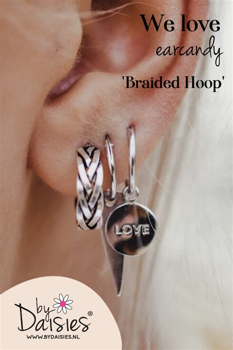 Braided Hoop Echt Zilveren Moderne Oorbellen Bydaisies Oorbellen