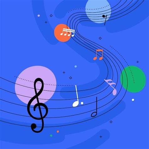 Ilustración de las notas musicales Vector Premium