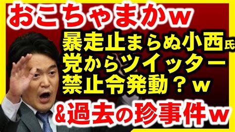 小西ひろゆき議員、遂に党からtwitter禁止令が出る？w Youtube