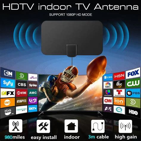 High Quality 4K High Gain HD TV DTV Box Digital TV Antenna 980 Miles