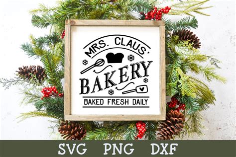 Mrs Claus Bakery Sign Vintage Christmas Graphic By Shinegreenart