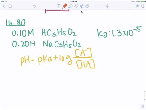 Solved What Is The Ph Of A Buffer Solution That Is M Propionic