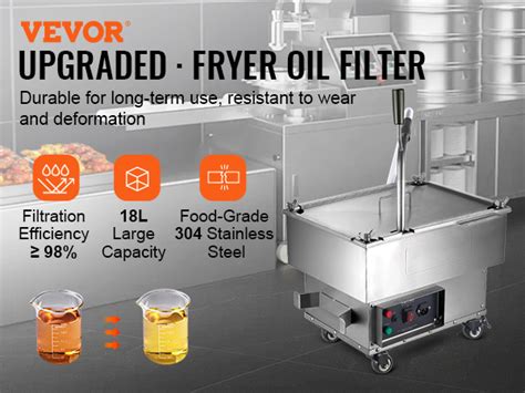 Vevor Mobile Fryer Filter L Oil Tank Capacity Oil Filtration System