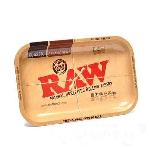 Natural Unrefined Iron Square Raw Rolling Papers Tray Cigarette Smoke