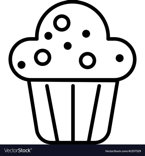 Muffin Outline Icon Food Royalty Free Vector Image