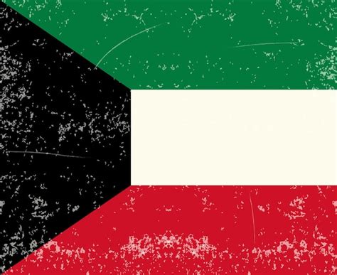 Premium Vector Flag Of Kuwait Vector With Old Vintage Texture