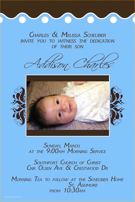 57 Baby Dedication Invitations Free Template | Heritagechristiancollege