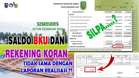 Saldo BKU Tidak Sama Dengan Laporan Realisasi Di Aplikasi SISKEUDES