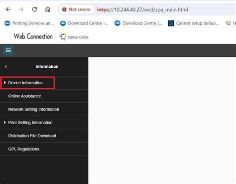 How To Check The Toner Level From Machine Web Connection Konica