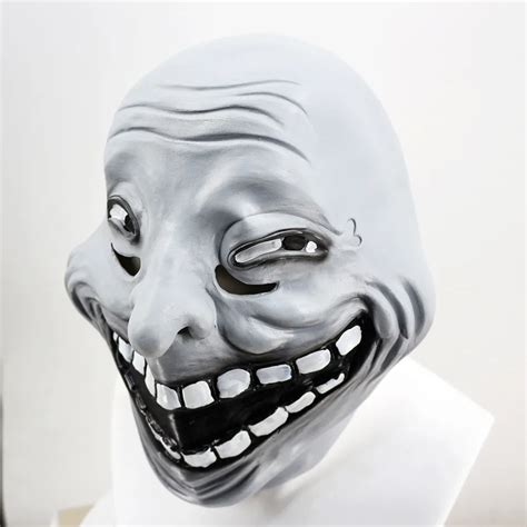 Troll Face Meme Mask Cartoon Full Head Latex Mask Comic, 41% OFF