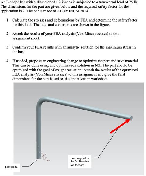 Solved An L-shape bar with a diameter of 1.2 inches is | Chegg.com