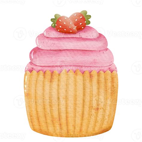 Watercolor Cupcakes Illustration Png