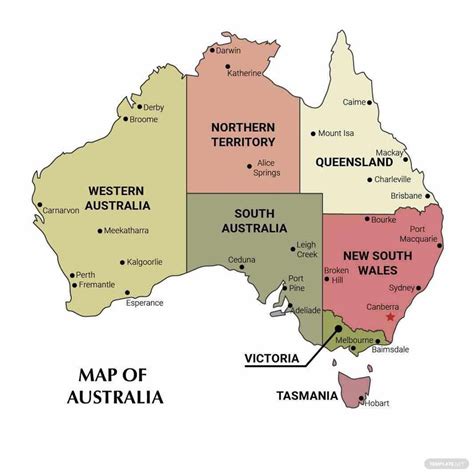 Free Australia Map Outline Vector - Download in Illustrator, EPS, SVG ...