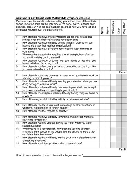 Asrs Attention Deficit Info