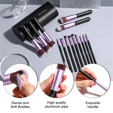 BS MALL 14Pcs Purple Kabuki Makeup Brush Set BS MALL