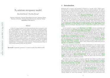 N C Mixture Occupancy Model Papers With Code