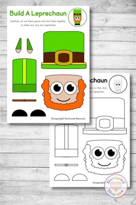 A Fantastic Build A Leprechaun Craft Cut And Paste Printable