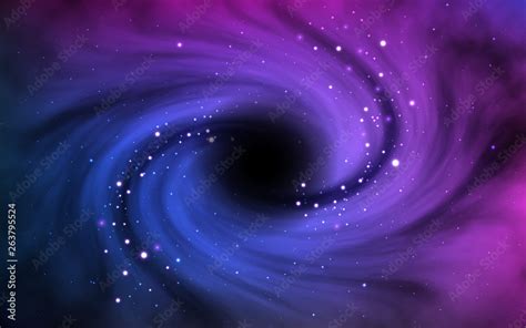 Black Hole In Outer Space Vortex In Cosmos With Stars And Stardust